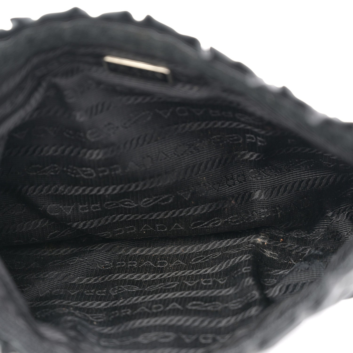 Prada Nylon Ruffle Velcro Cosmetic Pouch Black 5 of 7