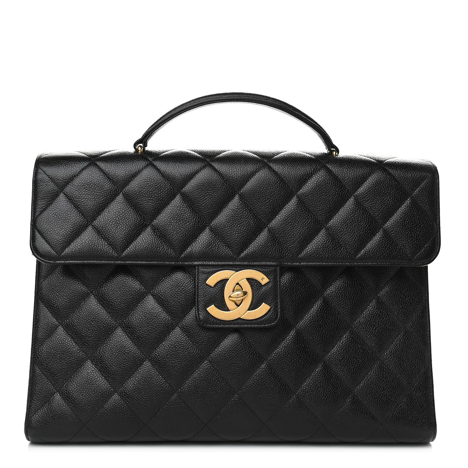 Chanel Caviar Quilted Briefcase Laptop Bag Black 1 of 10