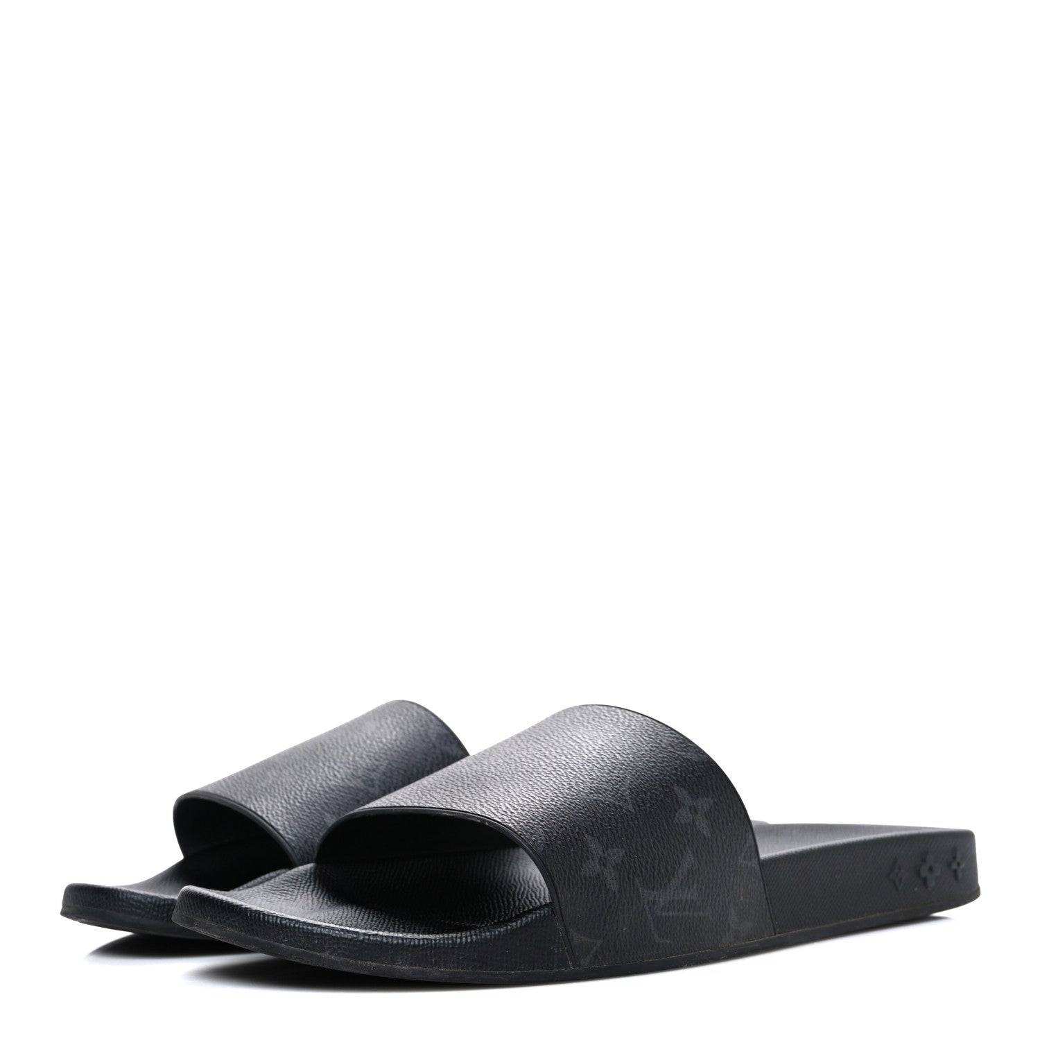 Louis Vuitton Rubber Monogram Eclipse Mens Waterfront Mules 9 Black 4 of 10