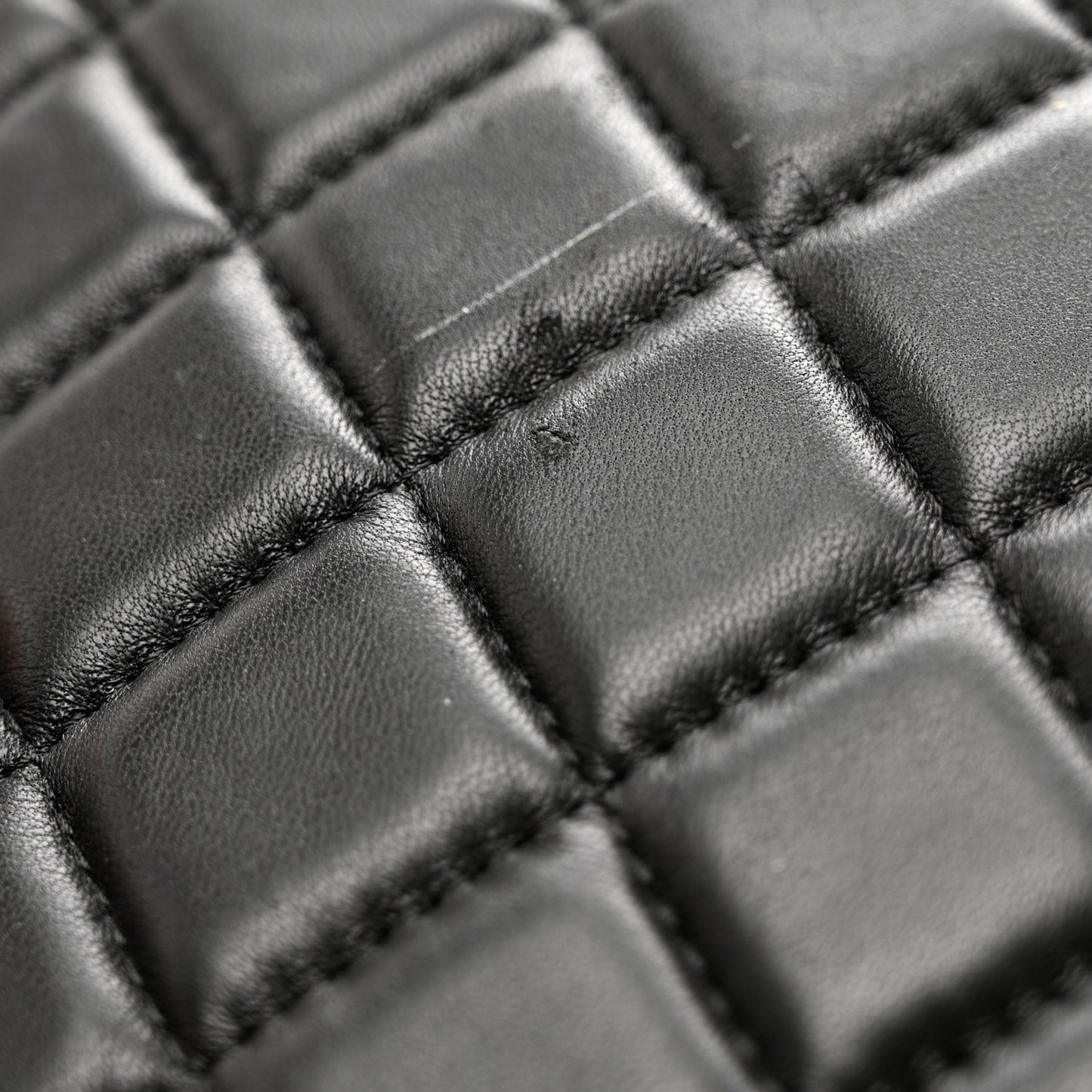 Lambskin Quilted Large Cosmetic Case Black