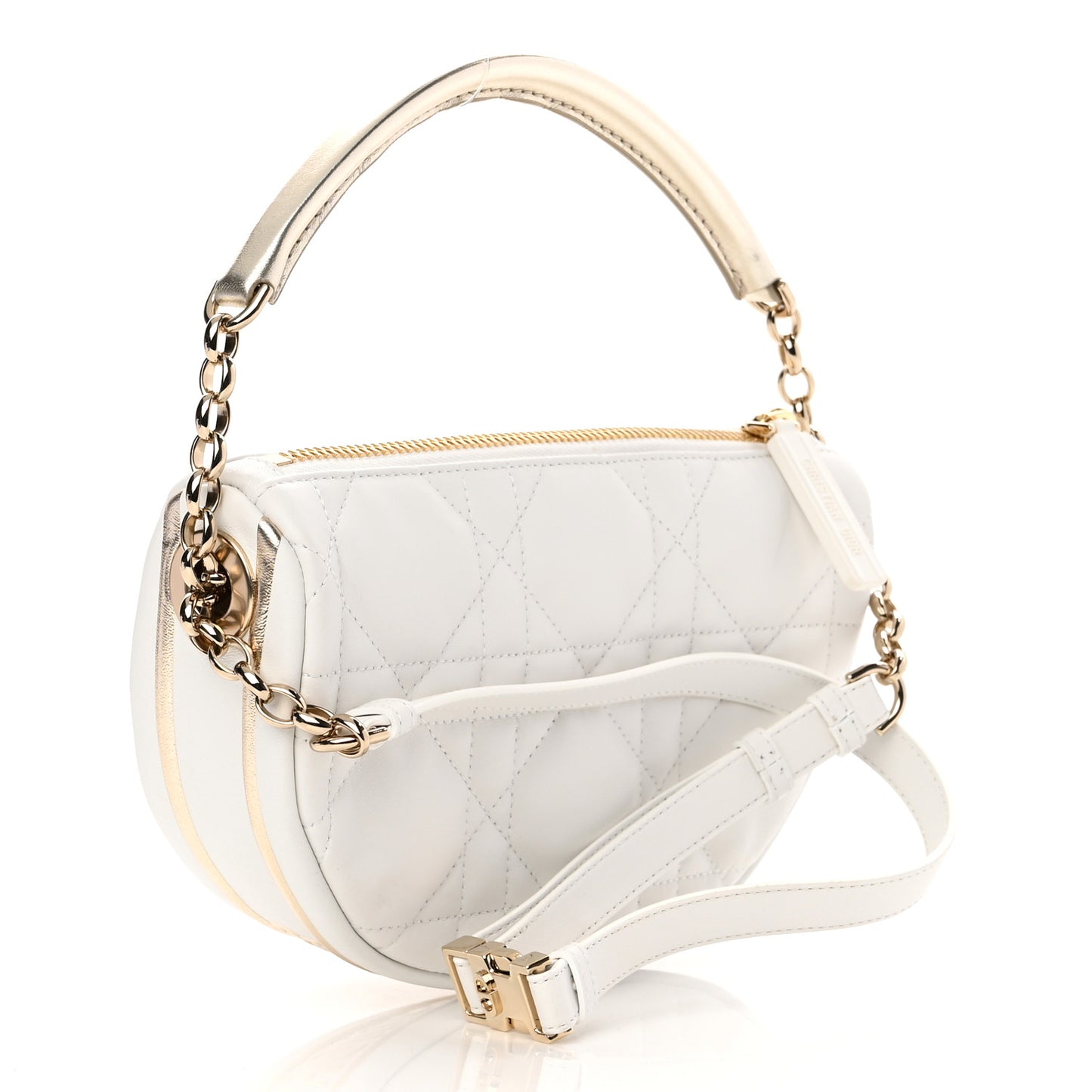 Lambskin Cannage Small Dior Vibe Hobo Bag Latte