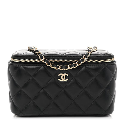 Chanel Lambskin Quilted Small Vanity Case With Chain Black 1 of 11