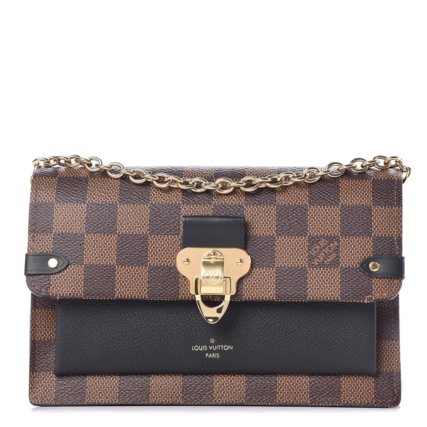 Damier Ebene Vavin Chain Wallet Black