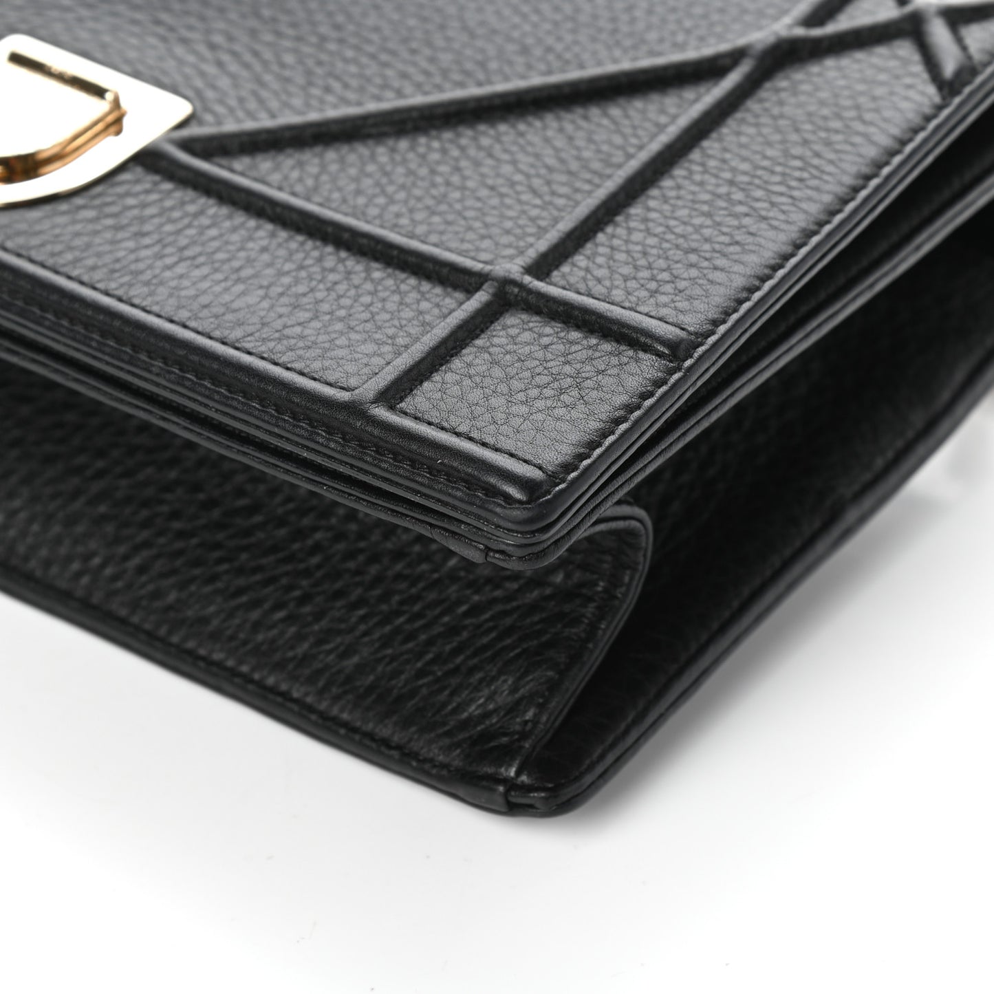 Grained Calfskin Medium Diorama Flap Bag Black