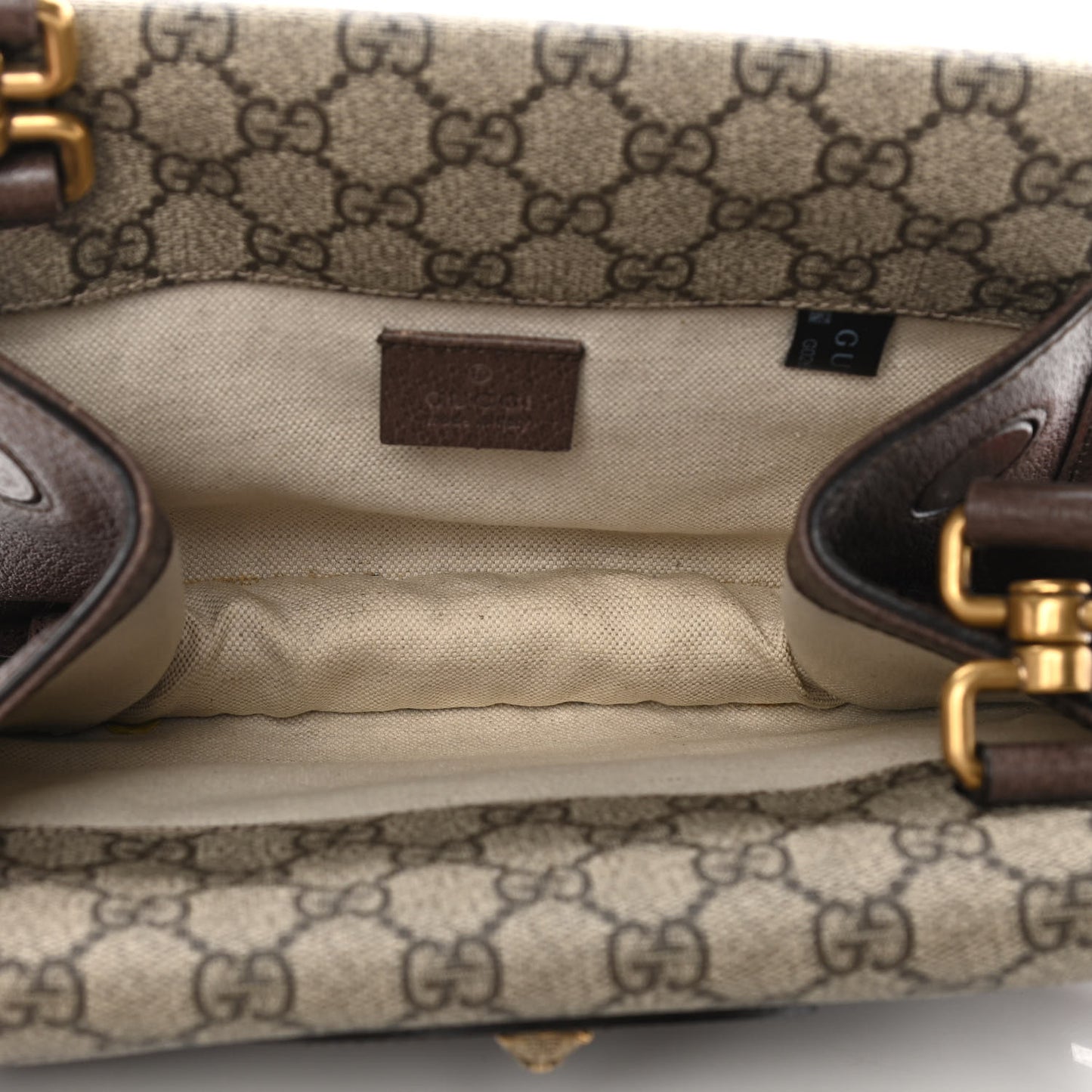 GG Supreme Monogram Web Small Neo Vintage Double Flap Messenger Bag Beige New Acero