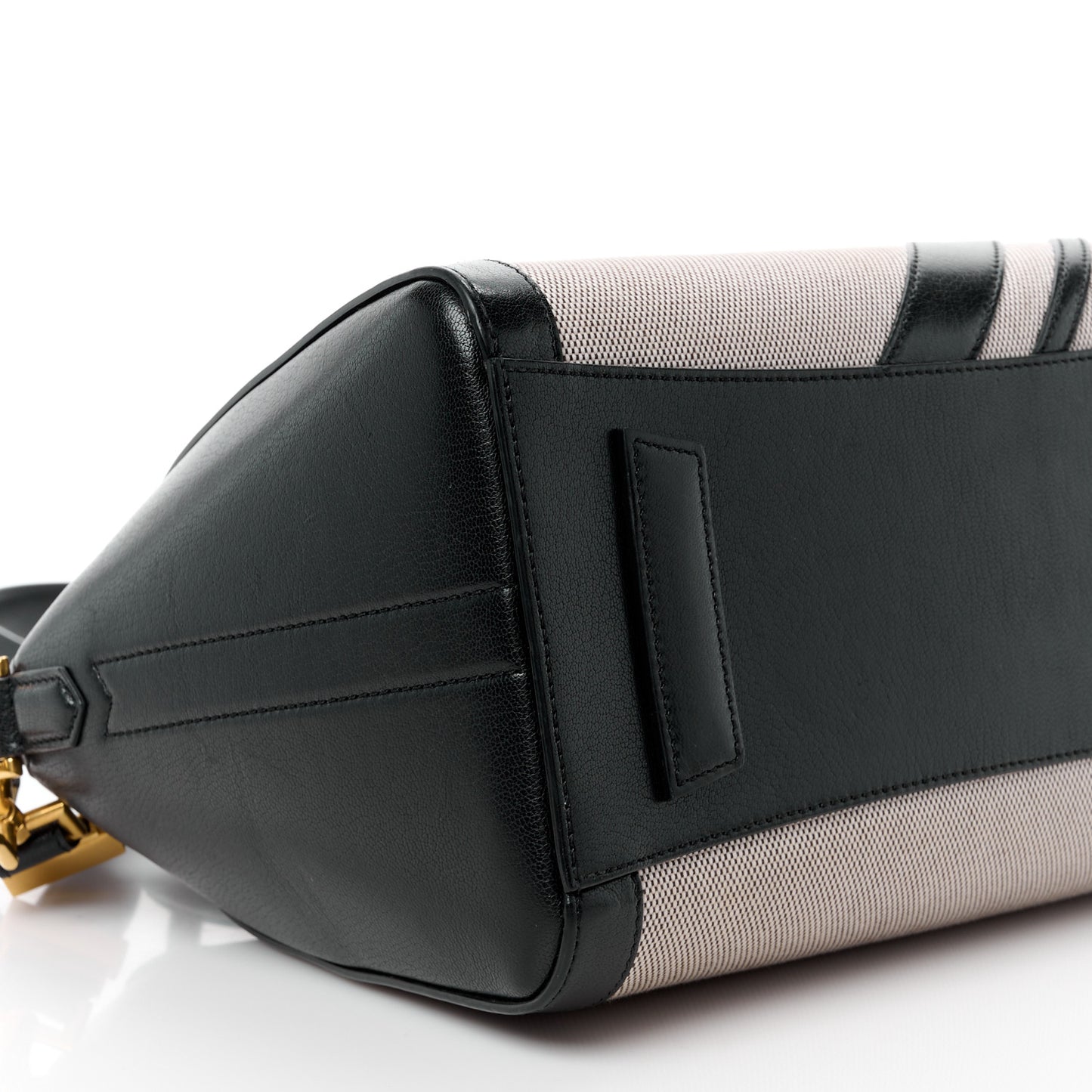 Canvas Sugar Goatskin Striped Small Antigona Black