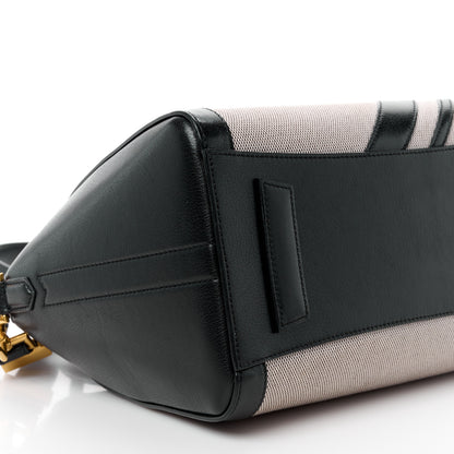 Givenchy Canvas Sugar Goatskin Striped Small Antigona Black 9 of 11
