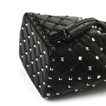 Valentino Garavani Nappa Mini Rockstud Spike Bucket Bag Black 10 of 12