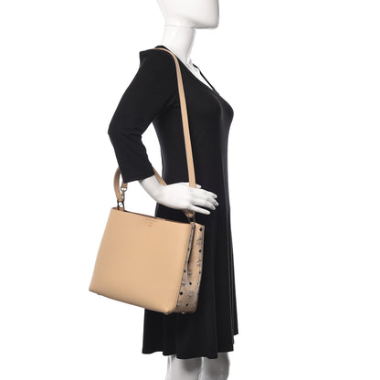 MCM Grained Calfskin Visetos Medium Sarah Hobo Latte Beige 2 of 13