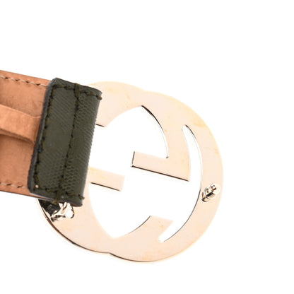 Gucci Imprime Monogram Interlocking G Belt 80 32 Military 9 of 10