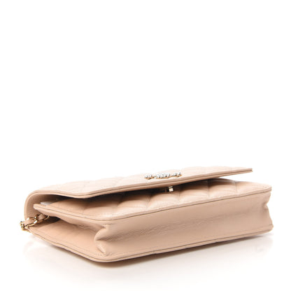 Chanel Caviar Quilted Coco Candy Wallet On Chain WOC Beige 4 of 10