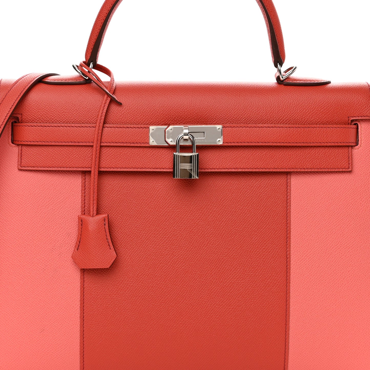 Epsom Kelly Flag Sellier 35 Corail Flamingo Pink