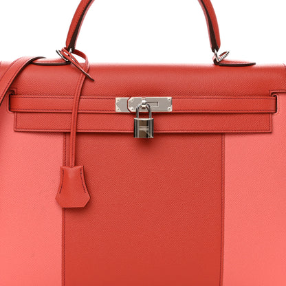 Hermes Epsom Kelly Flag Sellier 35 Corail Flamingo Pink 8 of 13