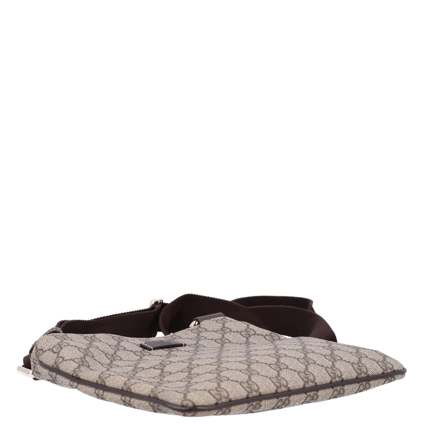 GG Supreme Monogram Small Flat Messenger Bag Dark Brown