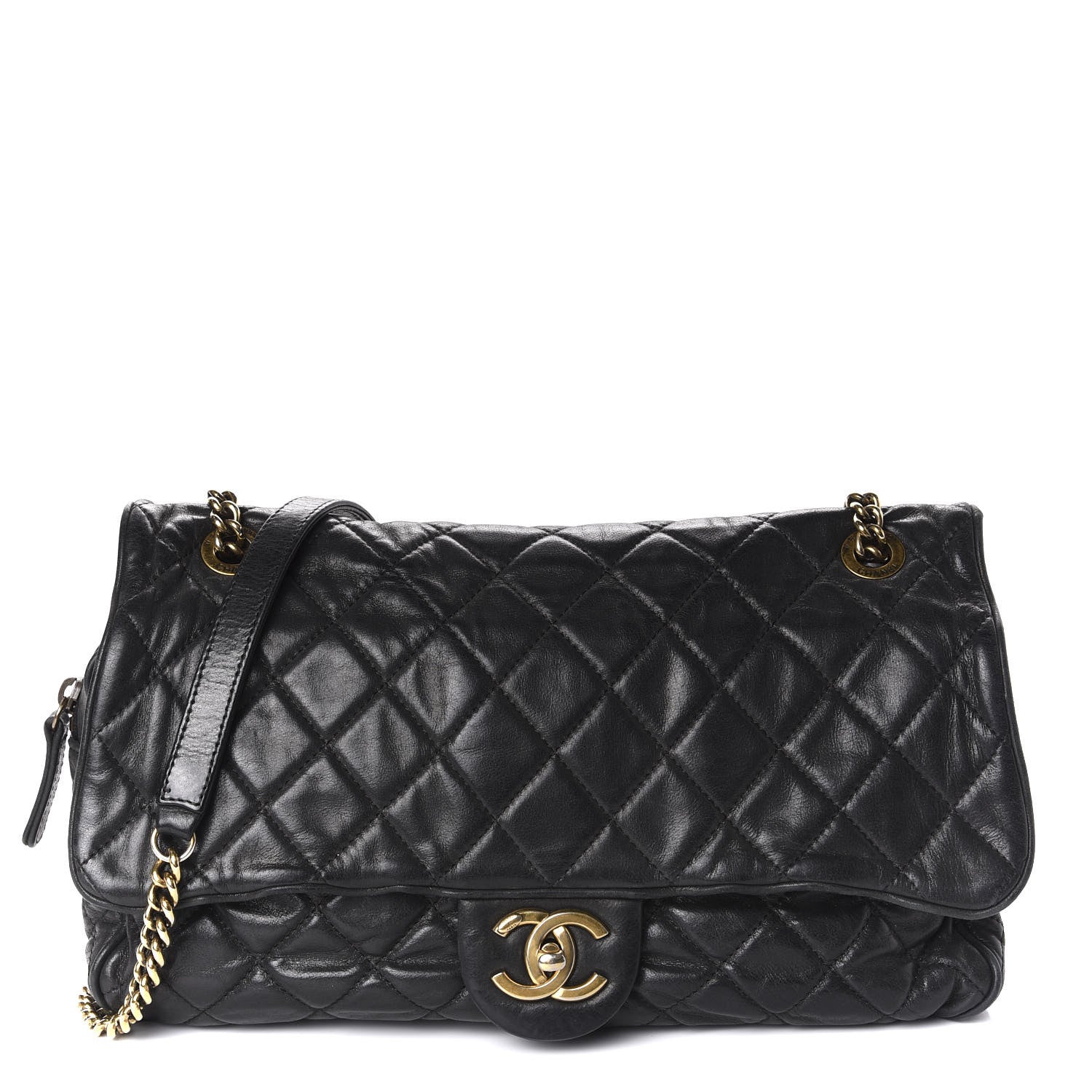 Chanel Iridescent Calfskin Quilted Maxi Shiva Flap Black 1 of 10