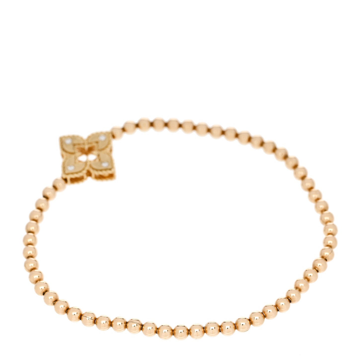 18K Yellow Gold Diamond Petite Venetian Small Station Stretch Bracelet