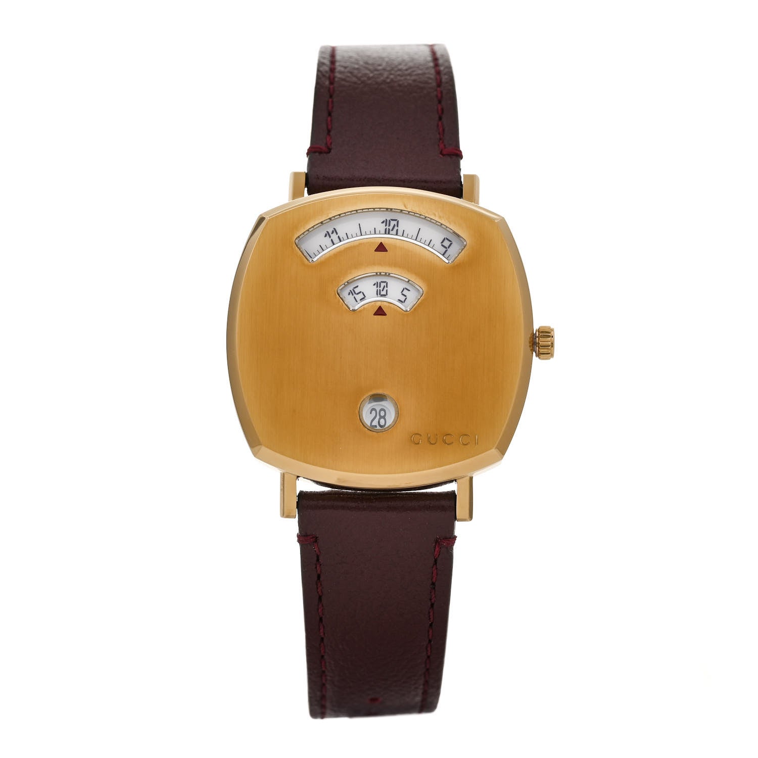 Gucci Stainless Steel Alligator 35mm Grip Quartz Watch Burgundy 1 of 5
