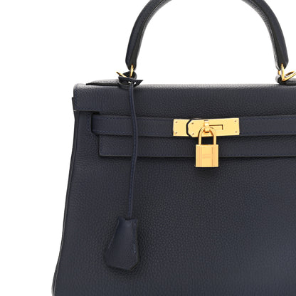 Hermes Togo Kelly Retourne 28 Bleu Nuit 8 of 11