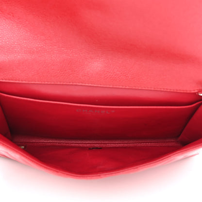 Chanel Caviar Quilted Clutch With Chain Flap Red 5 of 13