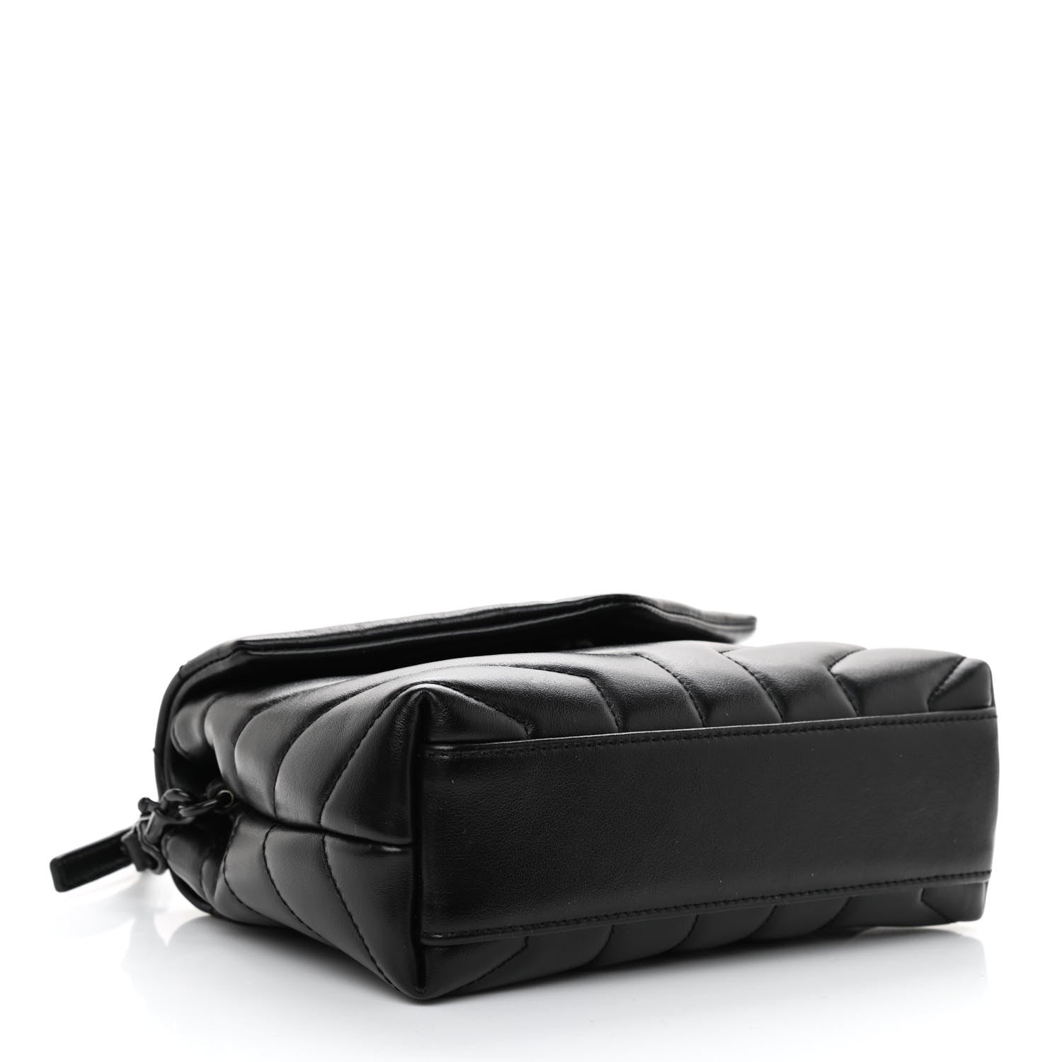 Saint Laurent Calfskin Y Quilted Monogram Toy Loulou Crossbody Bag Black 4 of 8