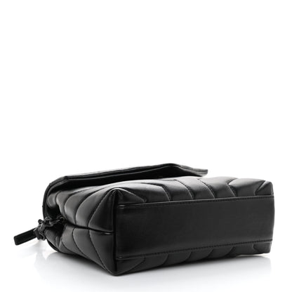 Saint Laurent Calfskin Y Quilted Monogram Toy Loulou Crossbody Bag Black 4 of 8