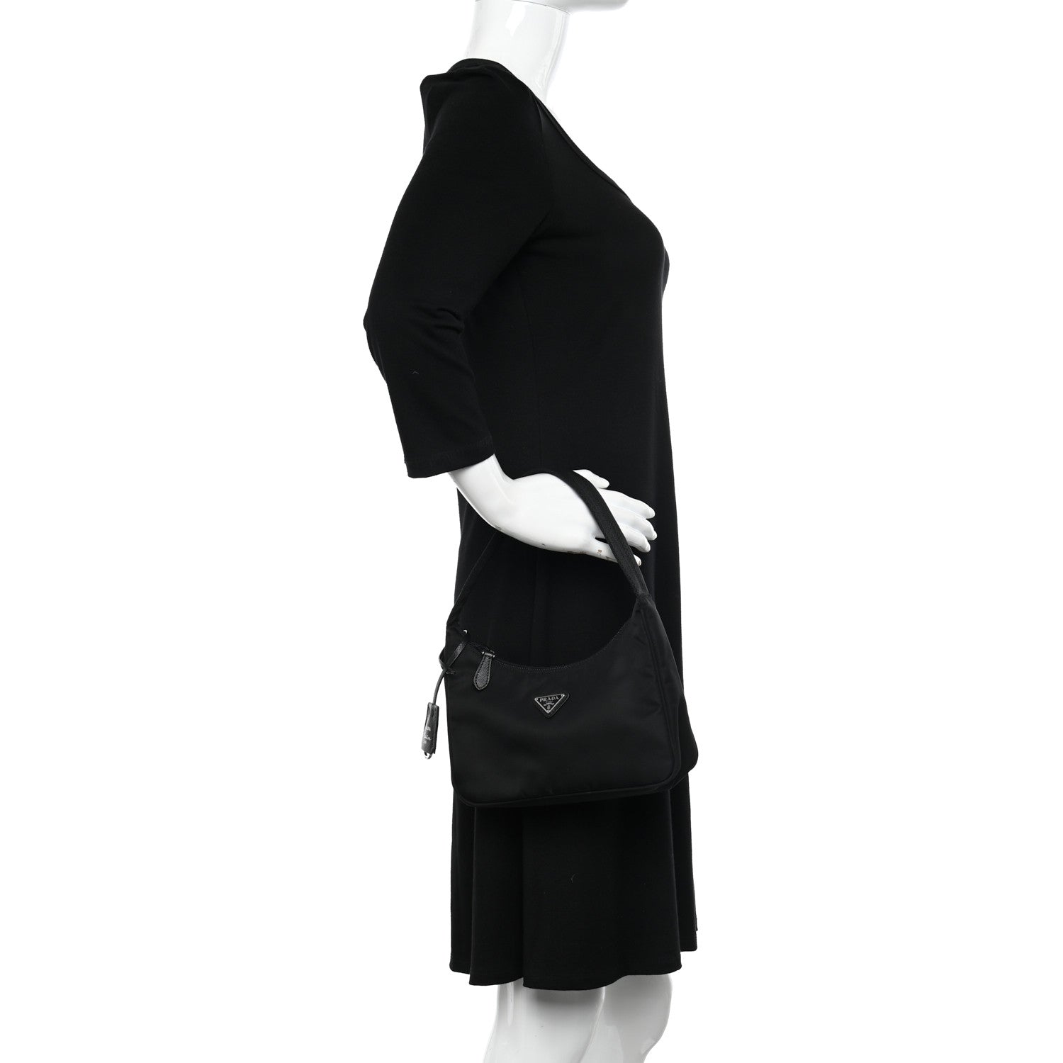 Prada Tessuto Nylon Mini Re-Edition 2000 Bag Black 2 of 14