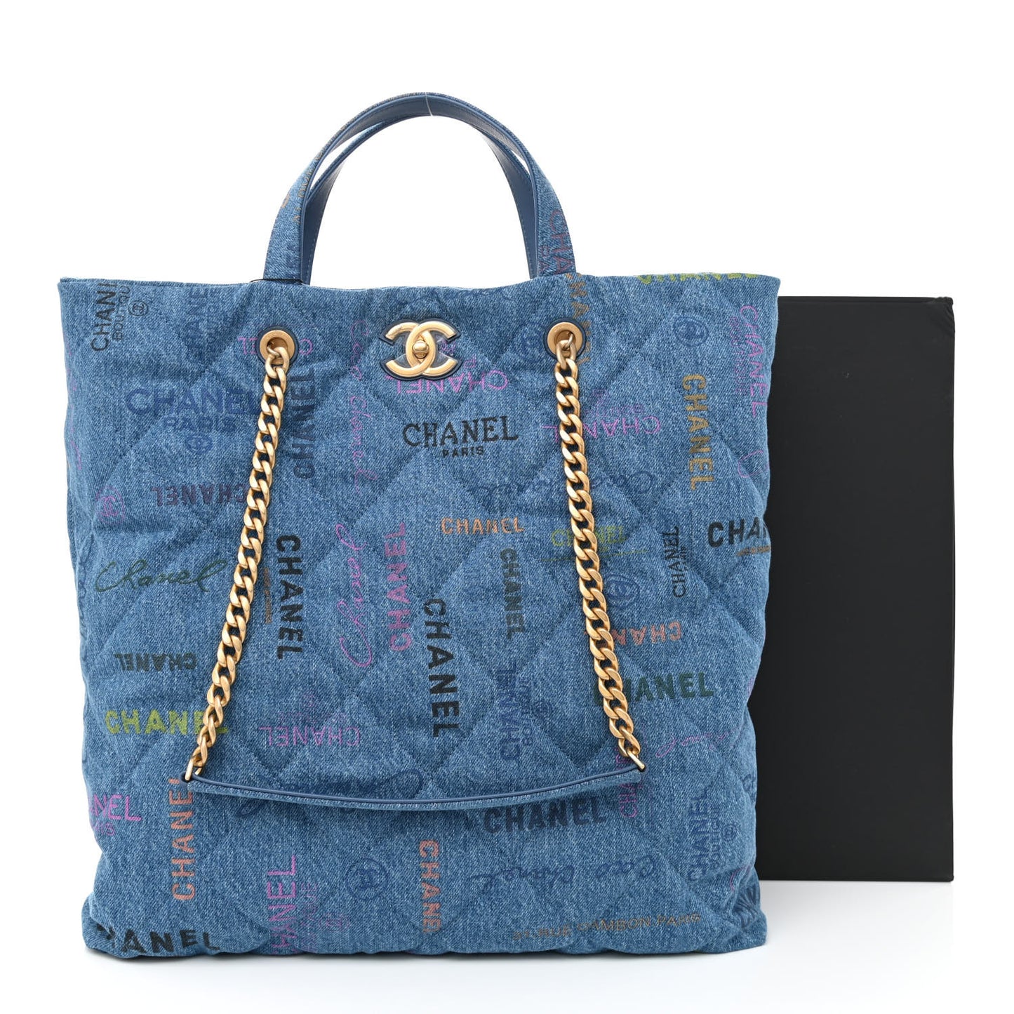 Denim Quilted Denim Mood Maxi Shopping Bag Blue Multicolor