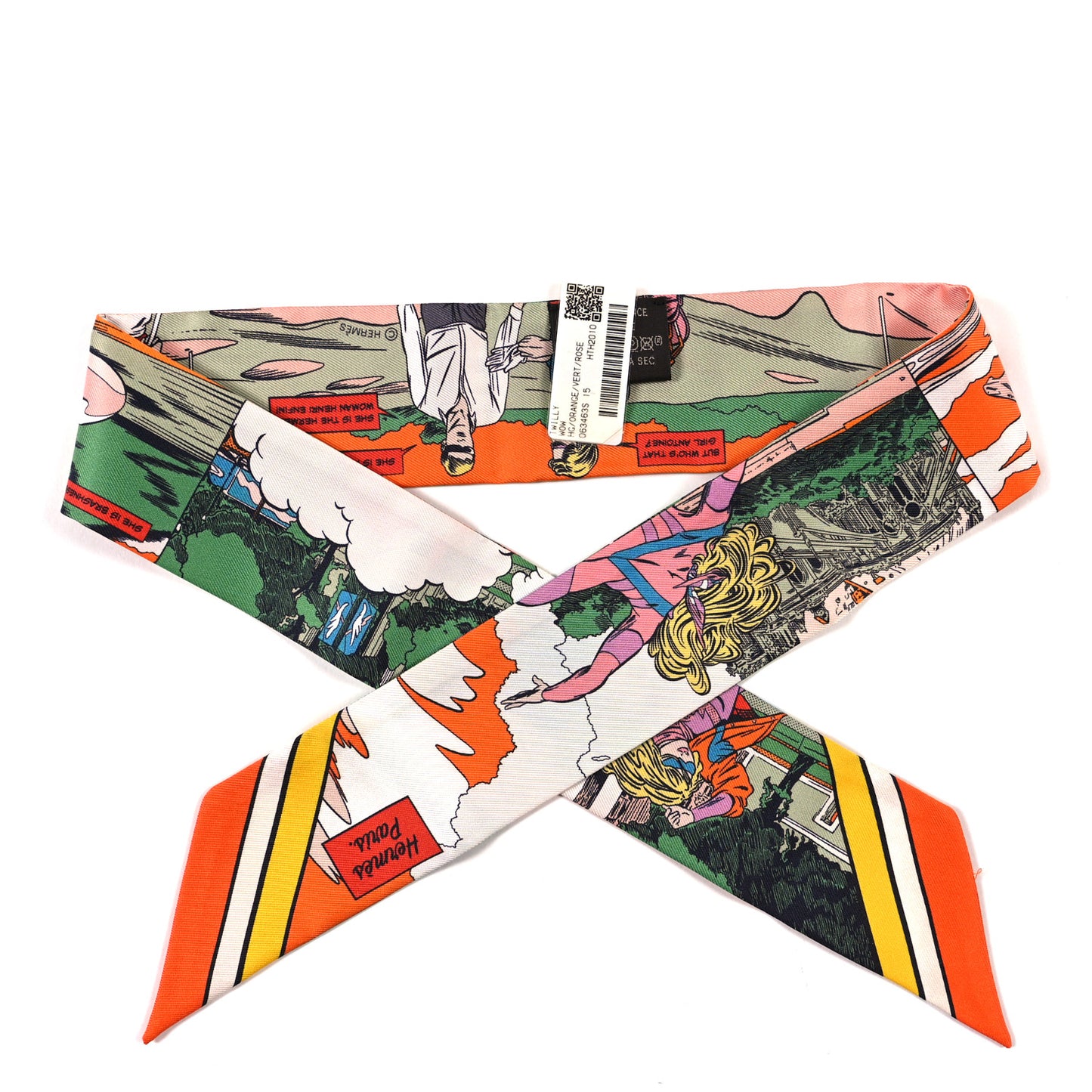 Silk Wow Twilly Orange Vert Rose