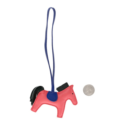 Hermes Milo Lambskin Grigri Rodeo Horse Bag Charm PM Rose Azalee Vert Cypress Bleu Electrique 2 of 4