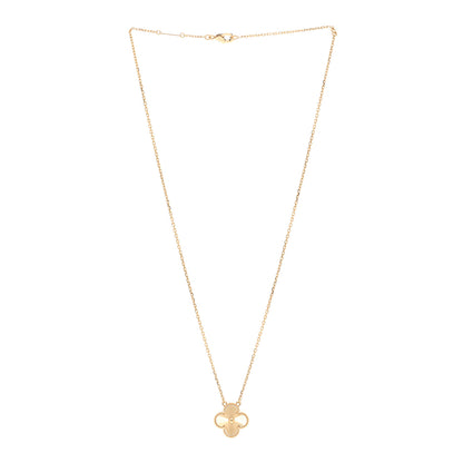 Van Cleef & Arpels 18K Yellow Gold Guilloche Vintage Alhambra Pendant Necklace 3 of 5