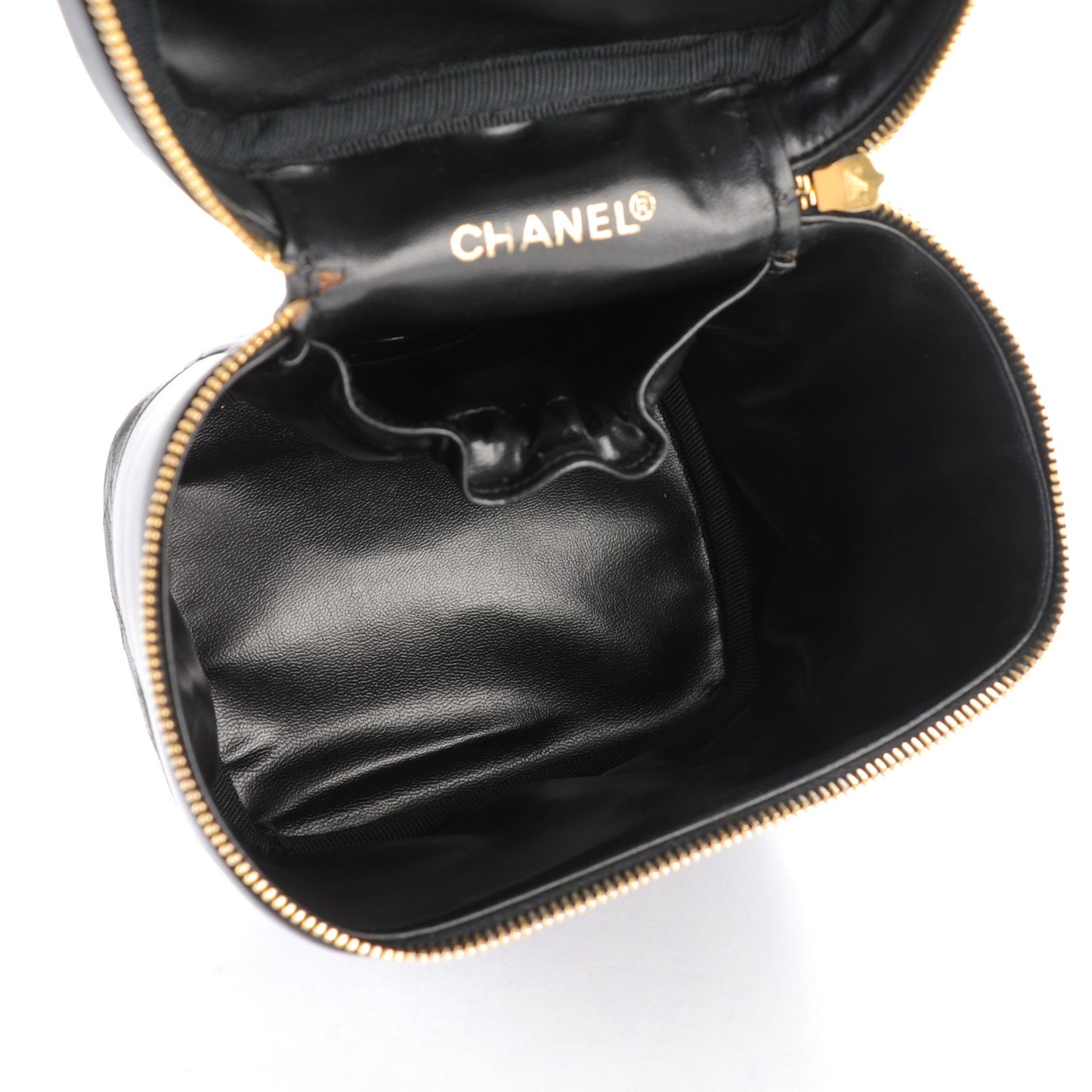 Lambskin Vanity Cosmetic Case Black