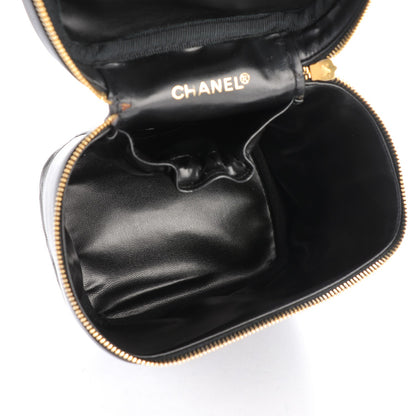 Chanel Lambskin Vanity Cosmetic Case Black 6 of 10