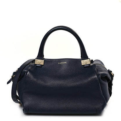 Lanvin Goatskin Trilogy Bowling Bag Navy 1 of 13