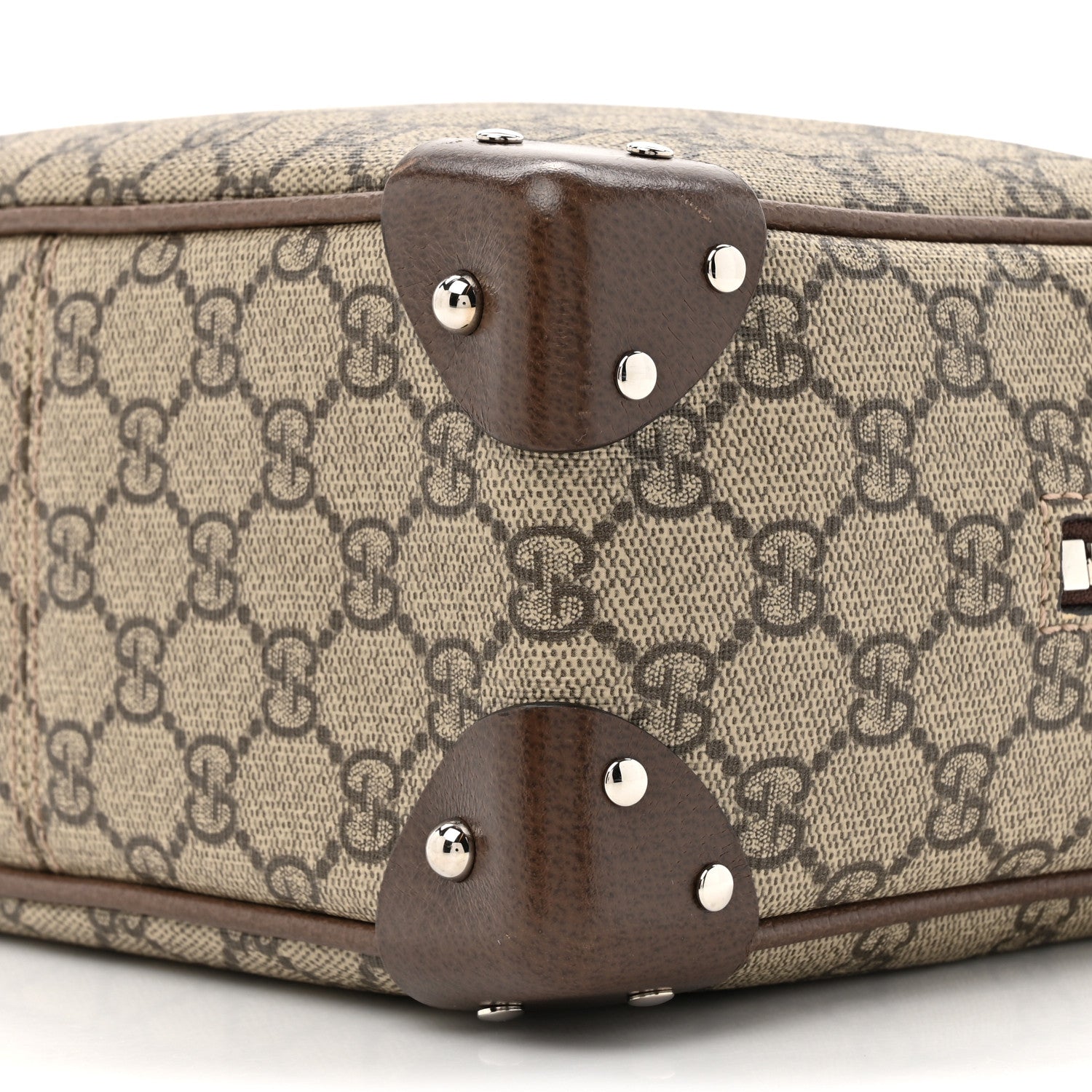 Gucci GG Supreme Monogram Textured Calfskin Square Messenger Bag Beige Ebony New Acero 9 of 13