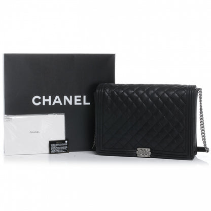Chanel Iridescent Calfskin Quilted Large Gentle Boy Flap Black 5 of 8