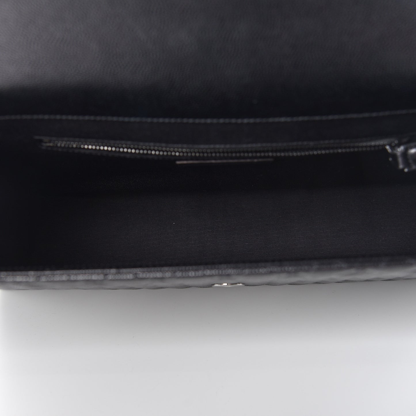 Grain De Poudre Textured Mixed Matelasse Large Triquilt Monogram Monochrome Satchel Black