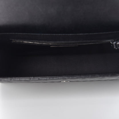 Saint Laurent Grain De Poudre Textured Mixed Matelasse Large Triquilt Monogram Monochrome Satchel Black 5 of 10