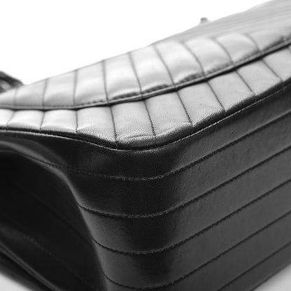 Chanel Lambskin Chevron Quilted Jumbo Double Flap So Black 11 of 15