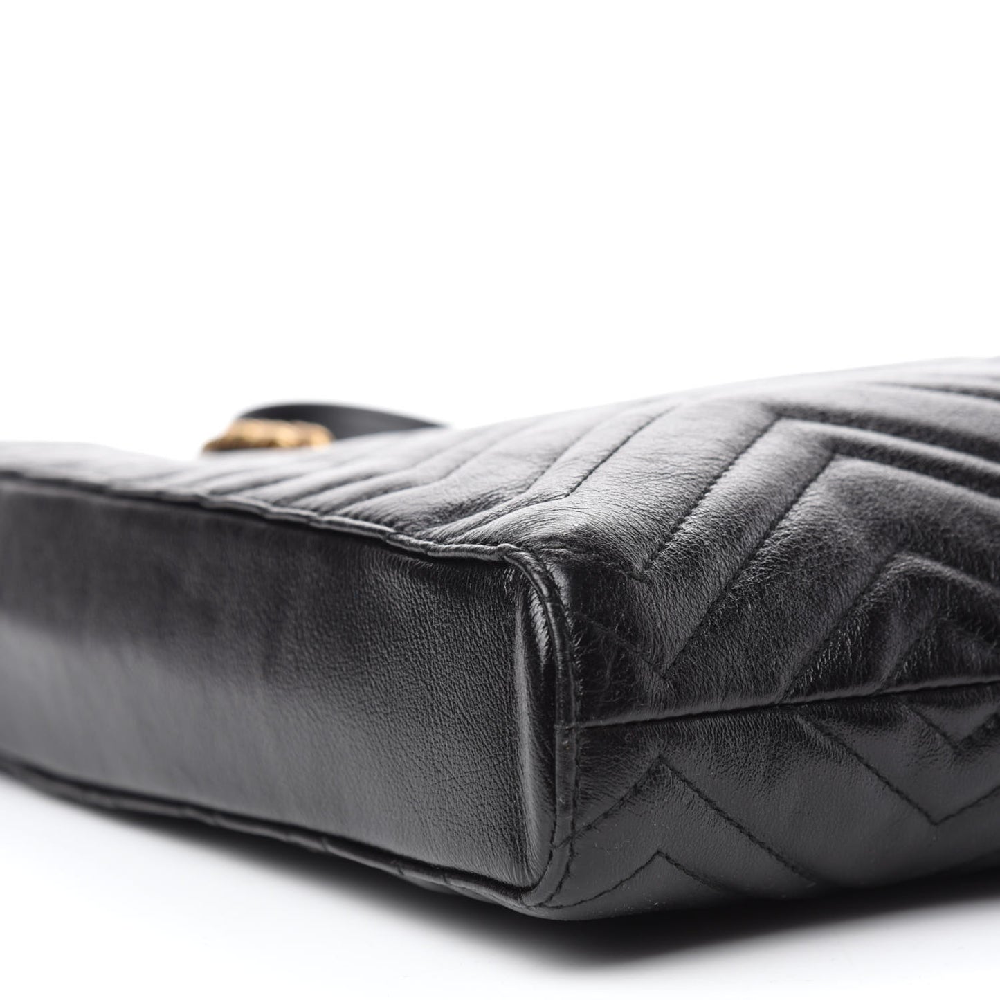 Vintage Calfskin Matelasse Medium GG Marmont Slim Tote Black