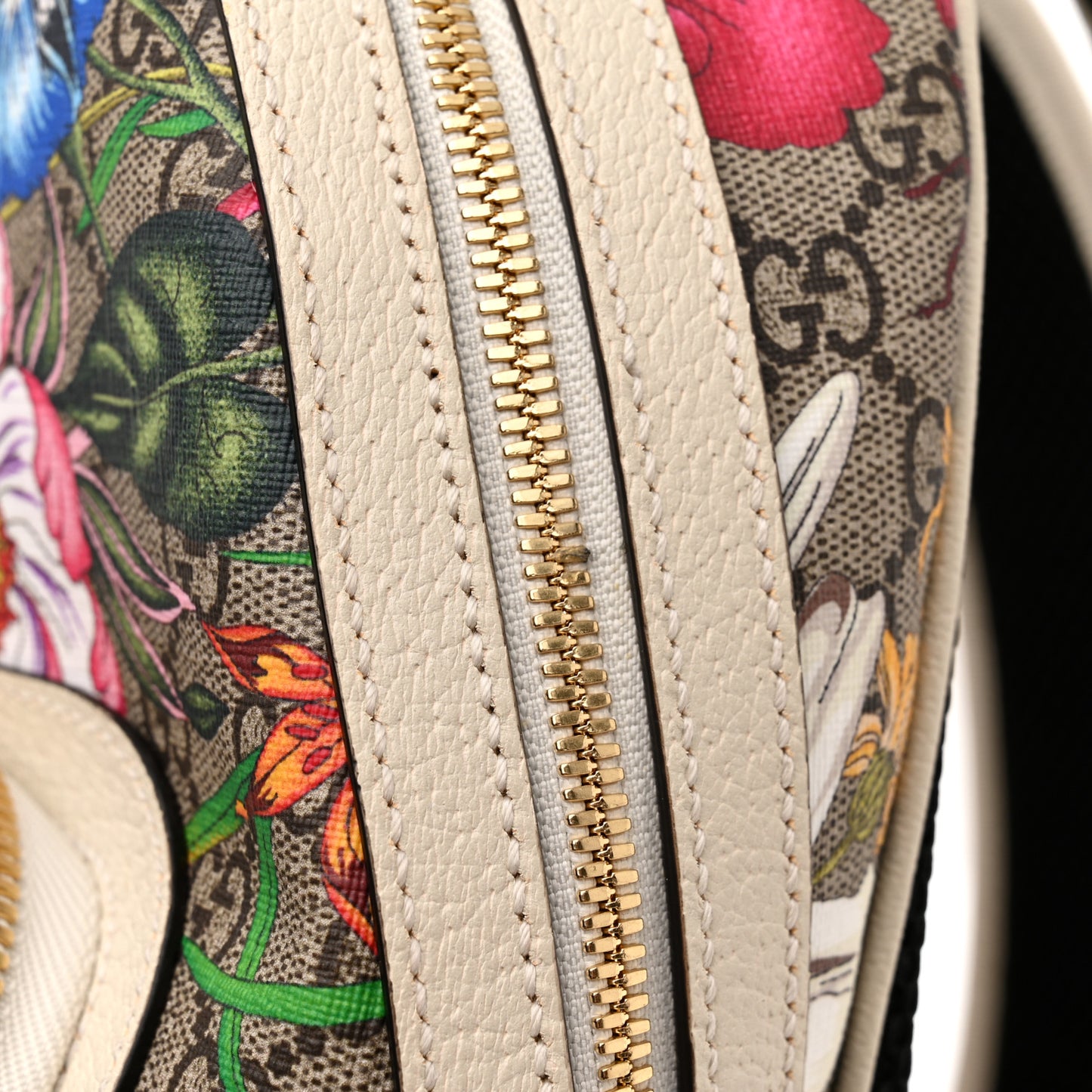 GG Supreme Monogram Flora Web Small Ophidia Day Backpack White