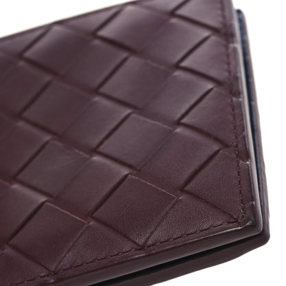 Bottega Veneta Nappa Maxi Intrecciato Bi-Fold Wallet Burgundy Blue 8 of 8