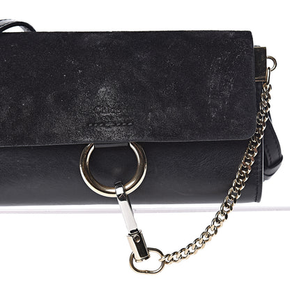 Chloe Suede Calfskin Mini Faye Shoulder Bag Black 21 of 22