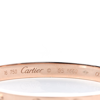 Cartier 18K Pink Gold LOVE Bracelet 16 4 of 6