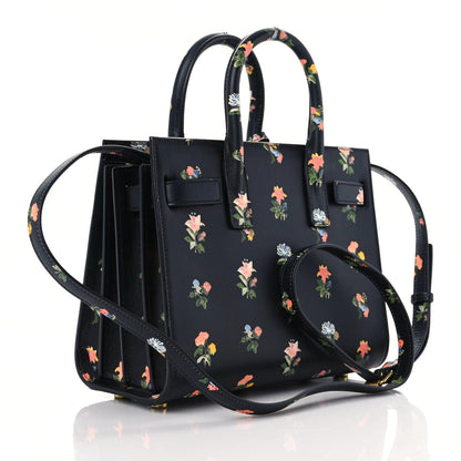 Saint Laurent Calfskin Prairie Printed Nano Sac De Jour Black 3 of 9