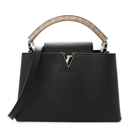 Louis Vuitton Taurillon Snakeskin Capucines PM Black 1 of 9