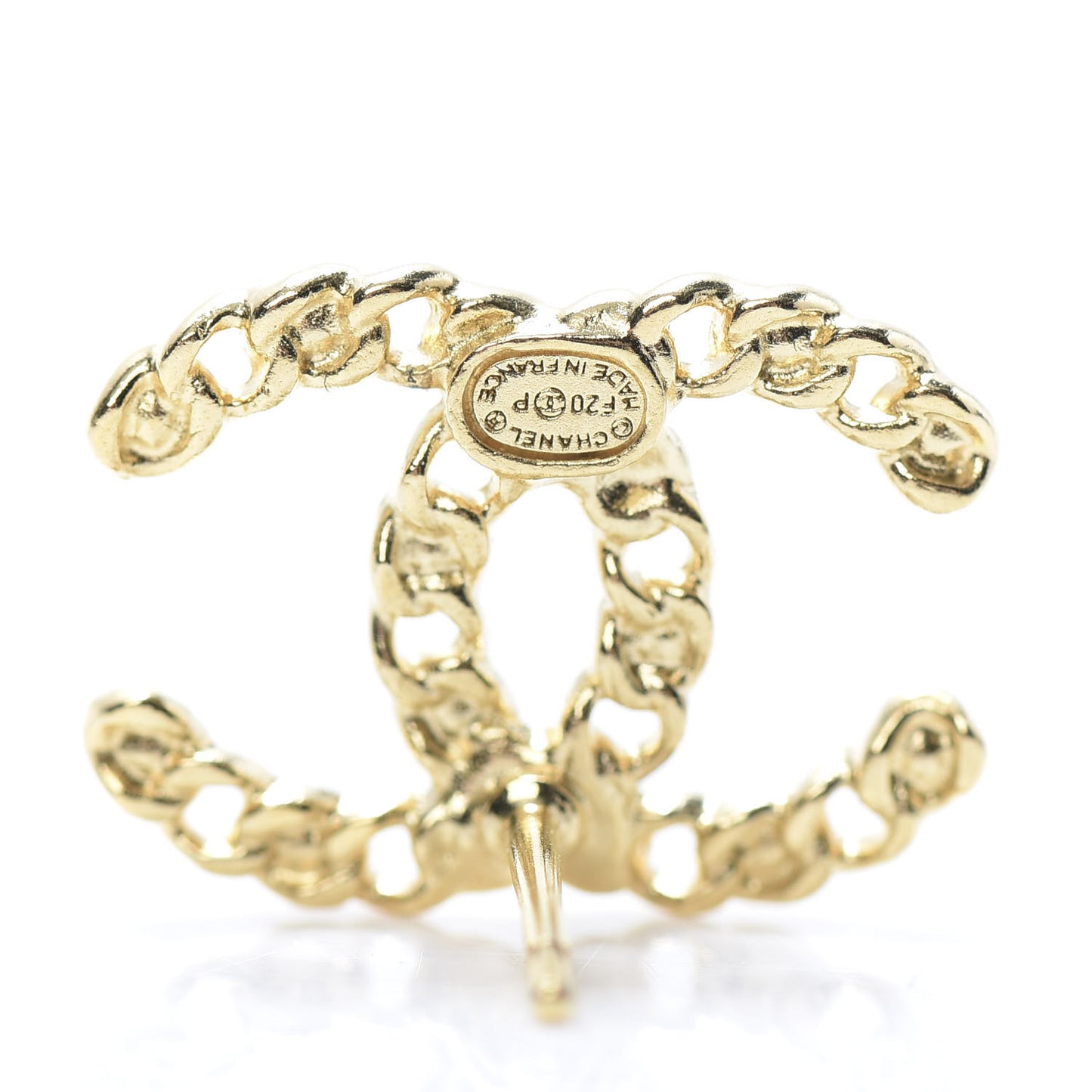 Crystal CC Chain Earrings Gold Black