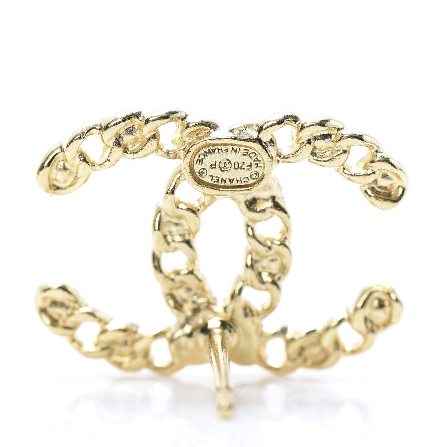 Chanel Crystal CC Chain Earrings Gold Black 4 of 6