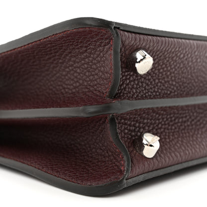 Fendi Cuoio Romano Vitello Cover Glazed Fabric Bi-Color FF 1974 Mini Peekaboo I SEE U Satchel Granada Tartufo Burgundy Tobacco Moro 9 of 10