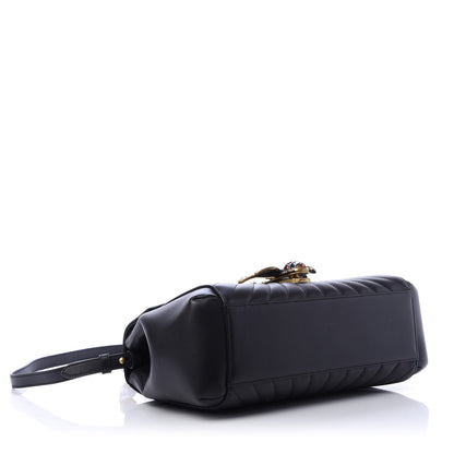 Gucci Calfskin Bamboo Trapuntata Queen Margaret Top Handle Bag Black 4 of 13