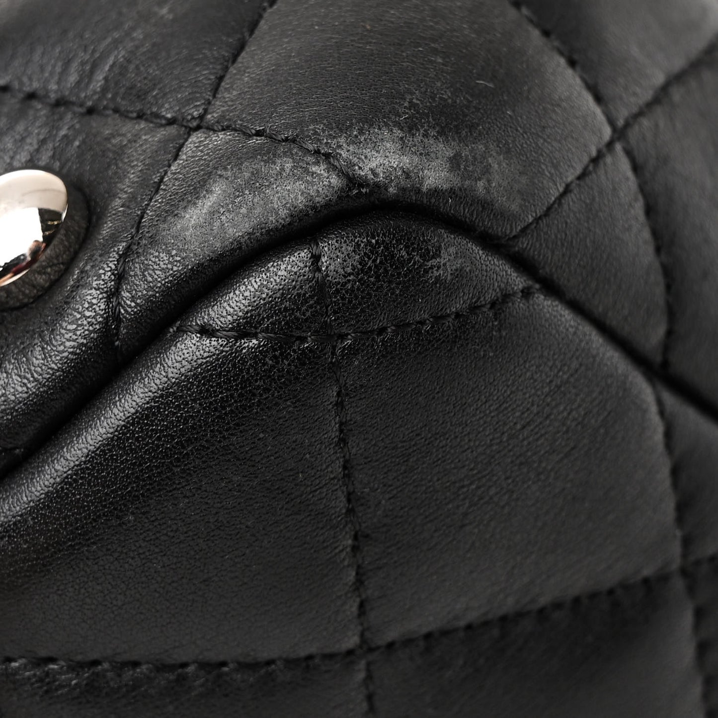 Calfskin Quilted Large Cambon Bowler Black